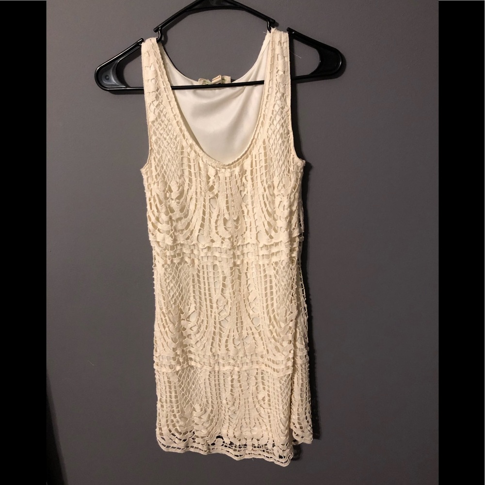 Urban outfitters cream dress with netted detail